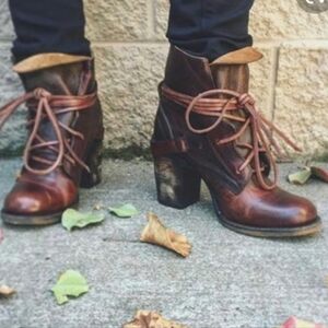 Freebird by Steven Womens Billy Ankle Moto Leather Heels Boots shoes sz 7